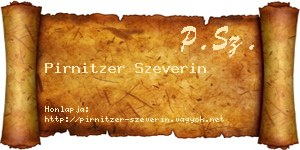 Pirnitzer Szeverin névjegykártya